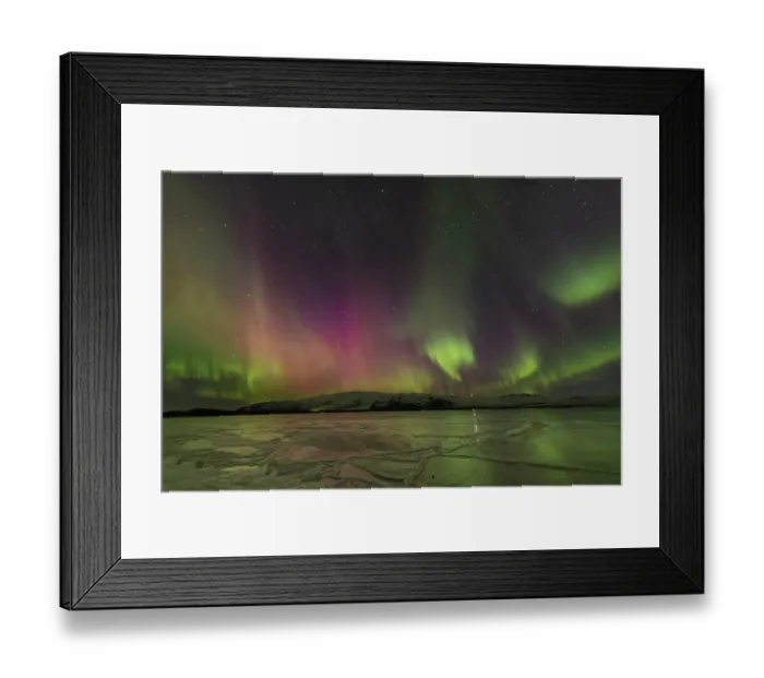 Framed Print : Iceland, Jokulsarlon Glacier Lagoon, Aurora Borealis