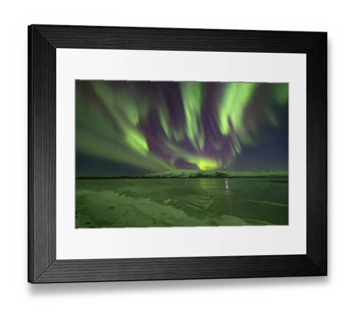 Framed Print : Iceland, Jokulsarlon Glacier Lagoon, Aurora Borealis Framed Print : Iceland, Jokulsarlon Glacier Lagoon, Aurora Borealis