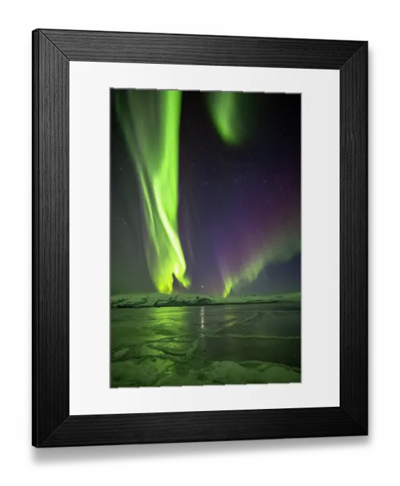 Framed Print : Iceland, Jokulsarlon Glacier Lagoon, Aurora Borealis Framed Print : Iceland, Jokulsarlon Glacier Lagoon, Aurora Borealis