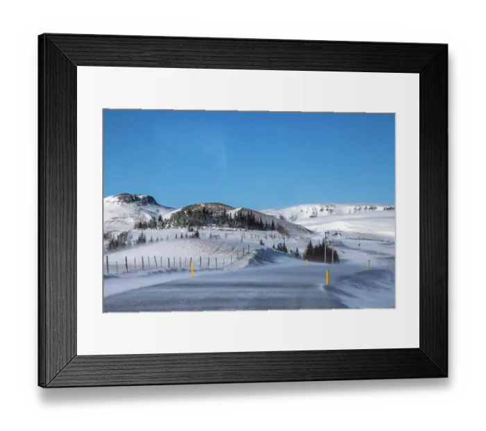 Framed Print : Iceland, snowy road near Gullfoss Framed Print : Iceland, snowy road near Gullfoss