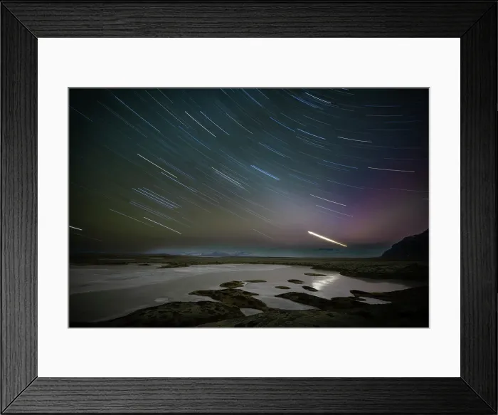 Framed Print : Iceland, star trails over Jokulsarlon Glacier Lagoon Framed Print : Iceland, star trails over Jokulsarlon Glacier Lagoon