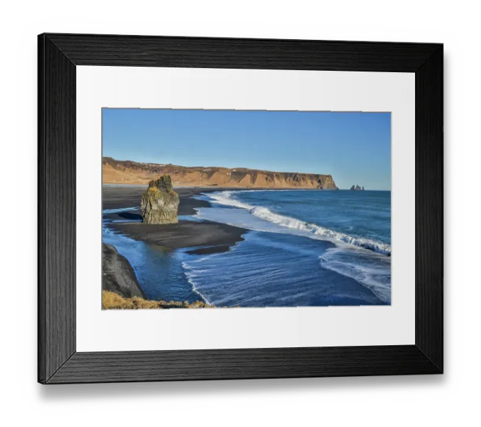 Framed Print : Iceland, Vik. Reynisfjara black sand beach Framed Print : Iceland, Vik. Reynisfjara black sand beach