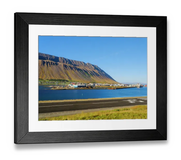 Framed Print : Iceland, airport of Isafjordur, the capital of the Westfjords during autumn Framed Print : Iceland, airport of Isafjordur, the capital of the Westfjords during autumn