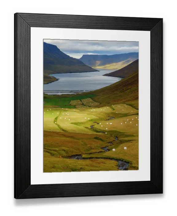 Framed Print : Iceland. Landscape in Botnsdalur and Sugandafjordur during autumn