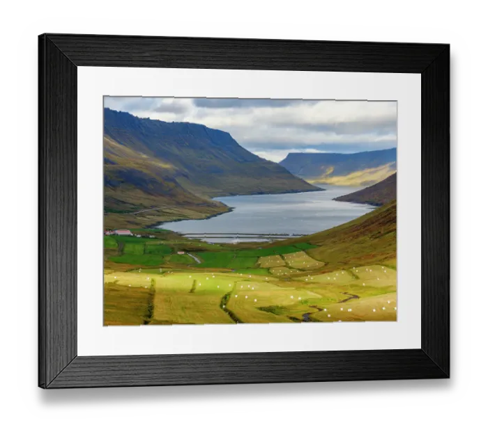 Framed Print : Iceland. Landscape in Botnsdalur and Sugandafjordur during autumn