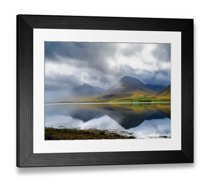 Framed Print : Iceland. Landscape in Dyrafjordur during autumn