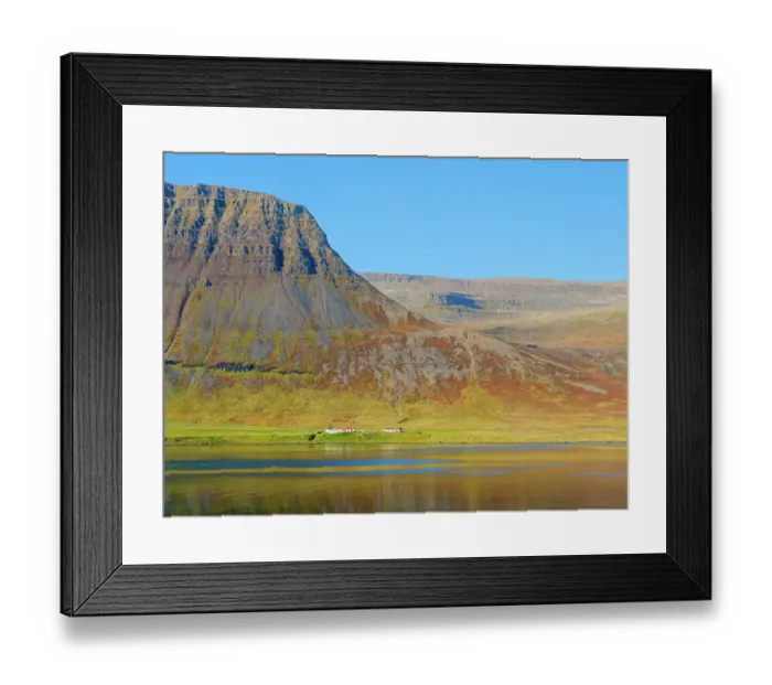 Framed Print : Iceland. Landscape in fjord Alftafjordur during autumn Framed Print : Iceland. Landscape in fjord Alftafjordur during autumn