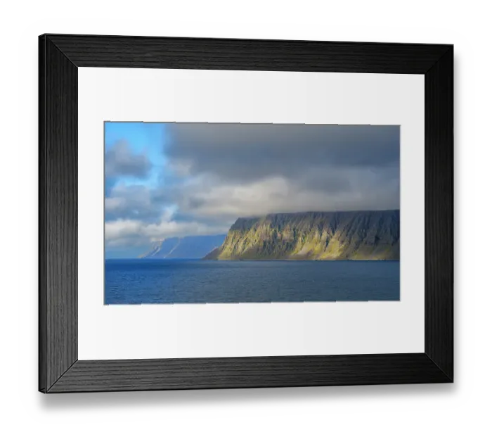 Framed Print : Iceland. Landscape in fjord Patreksfjordur during autumn Framed Print : Iceland. Landscape in fjord Patreksfjordur during autumn