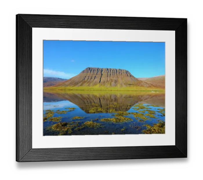Framed Print : Iceland. Landscape in fjord Alftafjordur during autumn