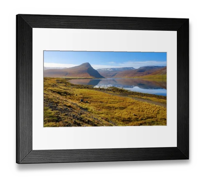 Framed Print : Iceland. Landscape in fjord Alftafjordur during autumn
