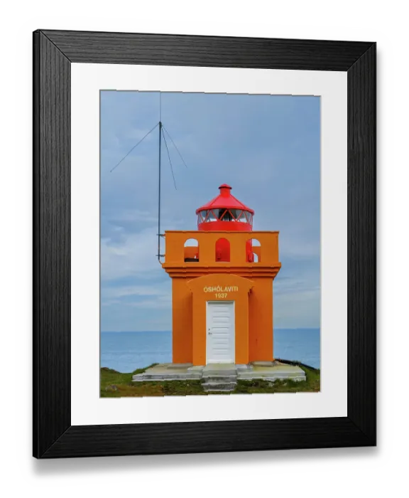 Framed Print : Iceland. Lighthouse Osholar, Bolungarvik at fjord Isafjardardjup during autumn. (Editorial Use Only) Framed Print : Iceland. Lighthouse Osholar, Bolungarvik at fjord Isafjardardjup during autumn. (Editorial Use Only)