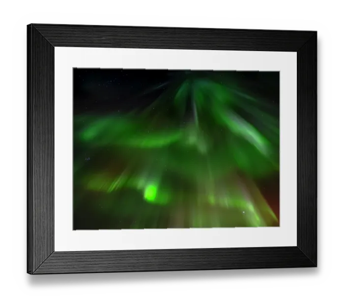 Framed Print : Iceland. Northern Lights over Isafjordur, the capital of the Westfjords during autumn