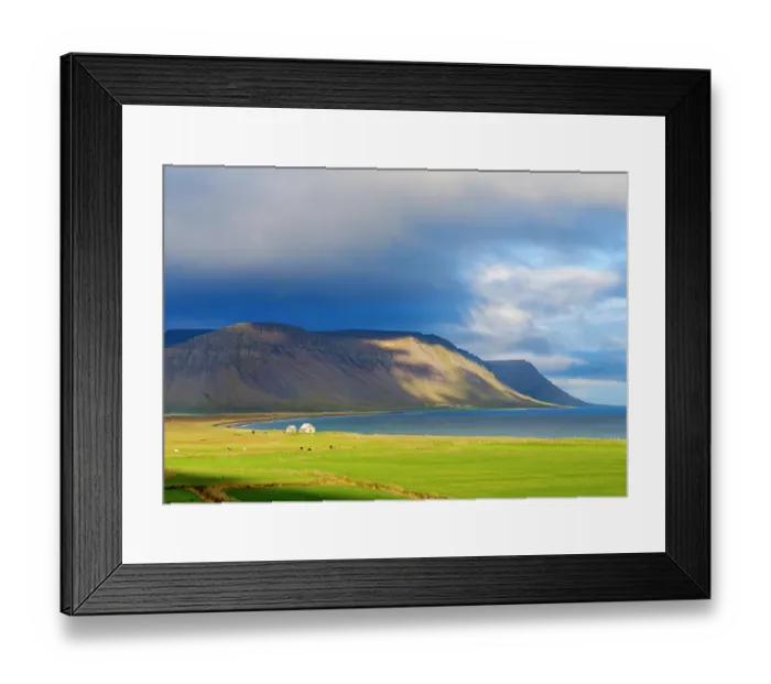 Framed Print : Iceland. View over the coastline of the Breidastroend at Breidafjordur during autumn
