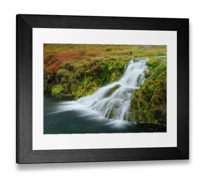 Framed Print : Iceland. Waterfall Dynjandi in Borgarfjordur during autumn