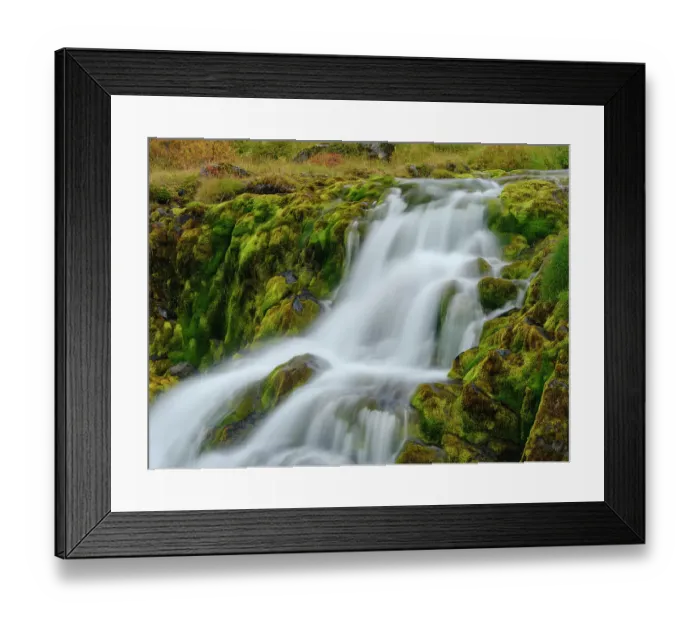 Framed Print : Iceland. Waterfall Dynjandi in Borgarfjordur during autumn