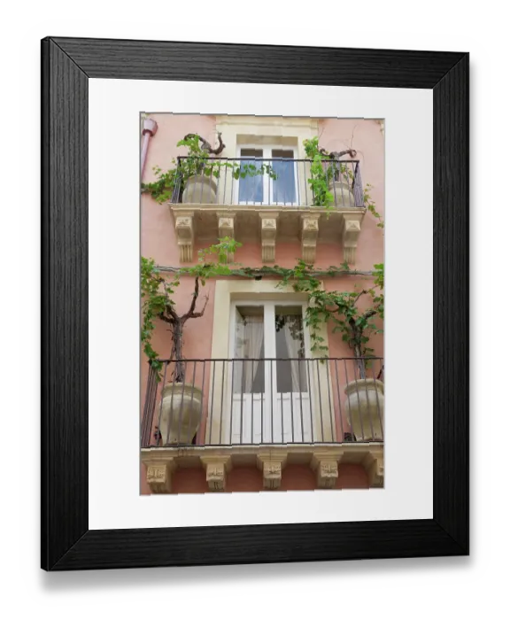 Framed Print : Noto, Sicily. Charming old window and terrace on a home. (Editorial Use Only) Framed Print : Noto, Sicily. Charming old window and terrace on a home. (Editorial Use Only)