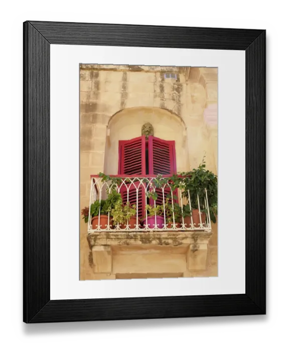 Framed Print : Mdina, Malta. Beautiful rose colored shutters on a window found on the streets of Mdina. (Editorial Use Only) Framed Print : Mdina, Malta. Beautiful rose colored shutters on a window found on the streets of Mdina. (Editorial Use Only)