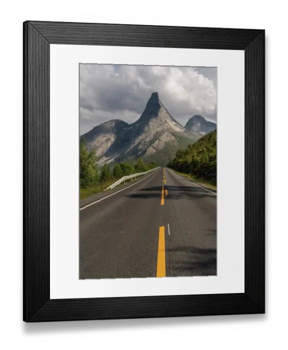 Framed Print : Norway, Narvik. Road leads toward Stetind Mountain. ©Don Grall  /  Jaynes Gallery  /  DanitaDelimont.com