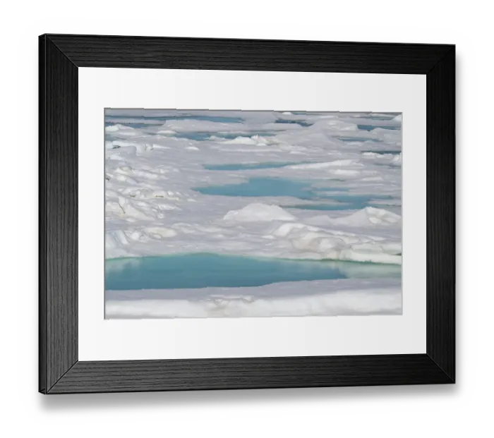 Framed Print : Norway, Svalbard. Pools of meltwater fill depressions in pack ice. ©Don Grall  /  Jaynes Gallery  /  DanitaDelimont.com