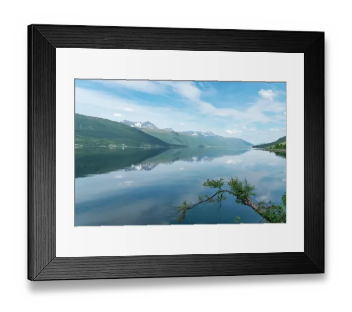 Framed Print : Norway. Storfjorden fjord reflects mountains. ©Don Grall  /  Jaynes Gallery  /  DanitaDelimont.com
