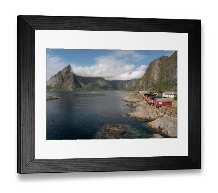 Framed Print : Norway, Hamnoy. Former fisherman's cabins now used for tourists. ©Don Grall  /  Jaynes Gallery  /  DanitaDelimont.com