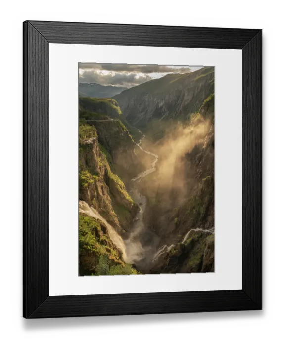 Framed Print : Norway. Sunset on Voringsfossen waterfall. ©Don Grall / Jaynes Gallery / DanitaDelimont.com Framed Print : Norway. Sunset on Voringsfossen waterfall. ©Don Grall / Jaynes Gallery / DanitaDelimont.com
