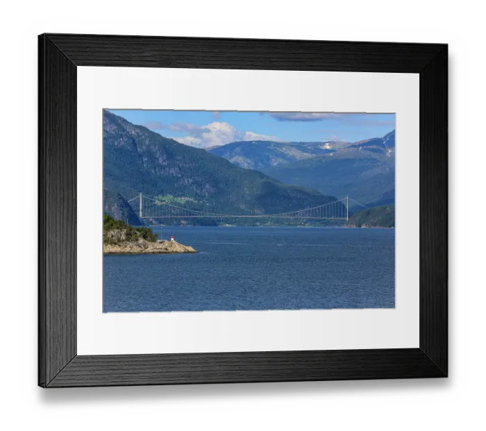 Framed Print : Eidfjord, Norway. Hardanger Bridge and lighthouse Framed Print : Eidfjord, Norway. Hardanger Bridge and lighthouse