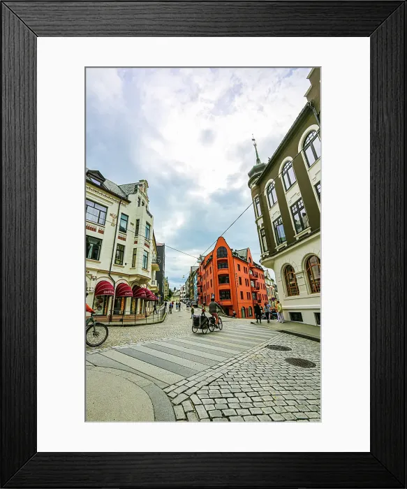 Framed Print : Alesund, Norway. Colorful Art Nouveau buildings. (Editorial Use Only) Framed Print : Alesund, Norway. Colorful Art Nouveau buildings. (Editorial Use Only)