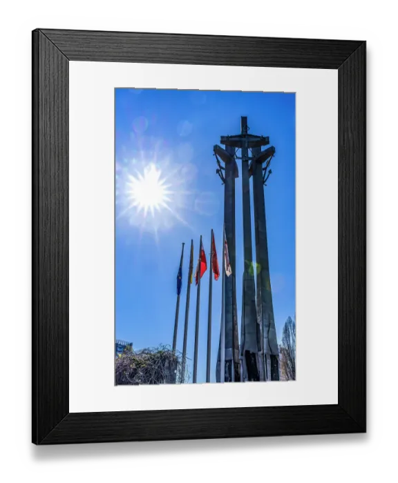Framed Print : Three Crosses Monument, Solidarity Square, Gdansk, Poland. Site 1970's 1980's Solidarity Strike led to Polish freedom. Monument unveiled 1980 by shipyard workers. (Editorial Use Only) Framed Print : Three Crosses Monument, Solidarity Square, Gdansk, Poland. Site 1970's 1980's Solidarity Strike led to Polish freedom. Monument unveiled 1980 by shipyard workers. (Editorial Use Only)