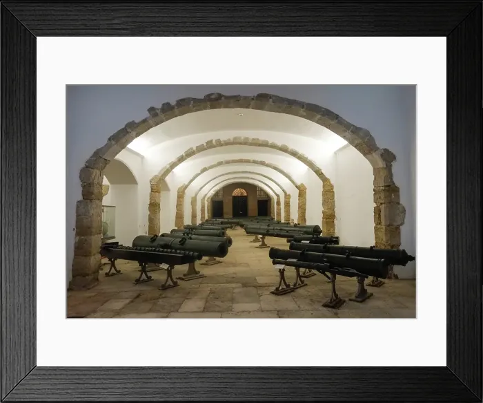 Framed Print : Lisbon, Portugal. Very old canons with Templar markings Framed Print : Lisbon, Portugal. Very old canons with Templar markings