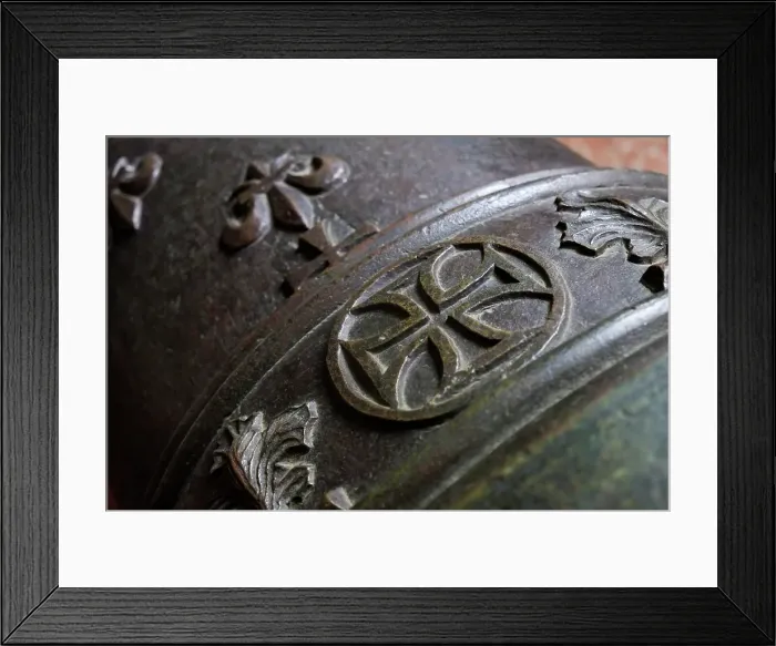 Framed Print : Lisbon, Portugal. Very old canons with Templar markings