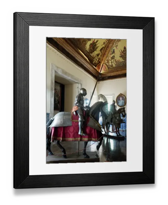 Framed Print : Lisbon, Portugal. Medieval knights armor. (Editorial Use Only)