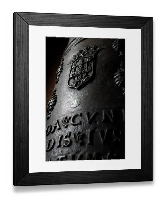 Framed Print : Lisbon, Portugal. Very old canons with Templar markings Framed Print : Lisbon, Portugal. Very old canons with Templar markings