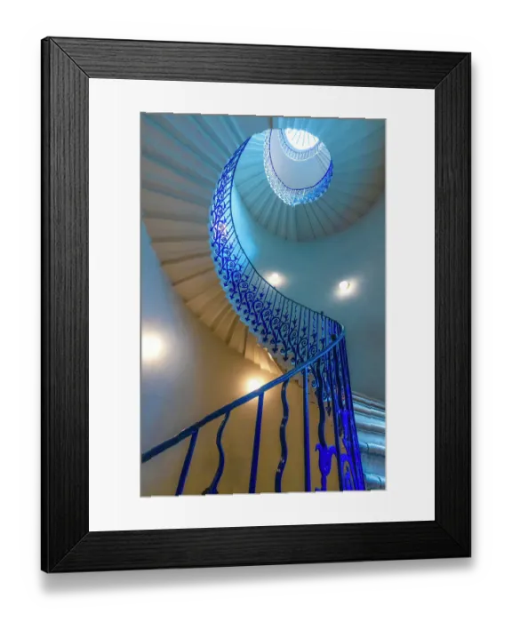 Framed Print : United Kingdom, England, Greenwich. Looking up at Tulip Stairs in Queen's House. ©Jim Zuckerman  /  Jaynes Gallery  /  DanitaDelimont.com