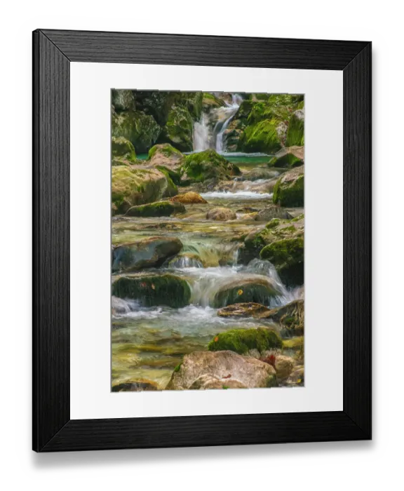 Framed Print : Slovenia, Triglav National Park. Soca River waterfall and rapids. ©Cathy & Gordon Illg  /  Jaynes Gallery  /  DanitaDelimont.com