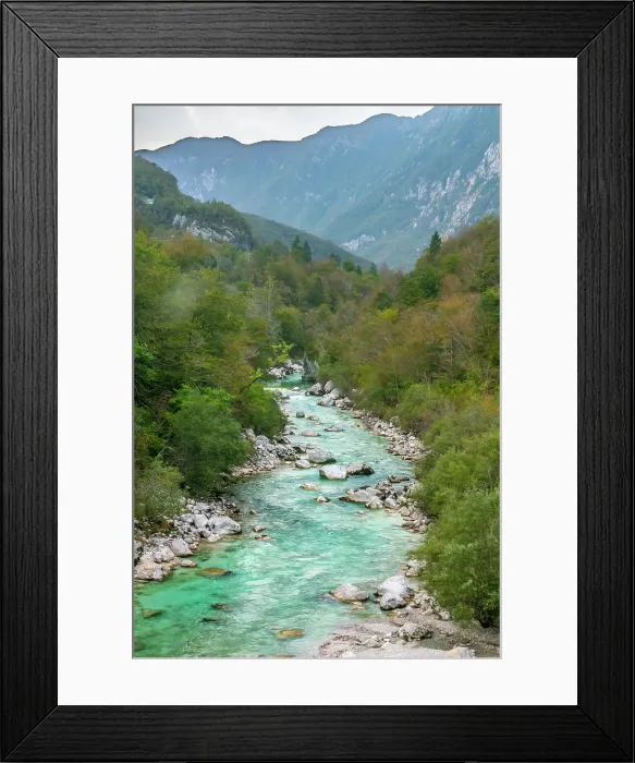Framed Print : Slovenia, Triglav National Park. Landscape with Julian Alps and Soca River. ©Cathy & Gordon Illg  /  Jaynes Gallery  /  DanitaDelimont.com