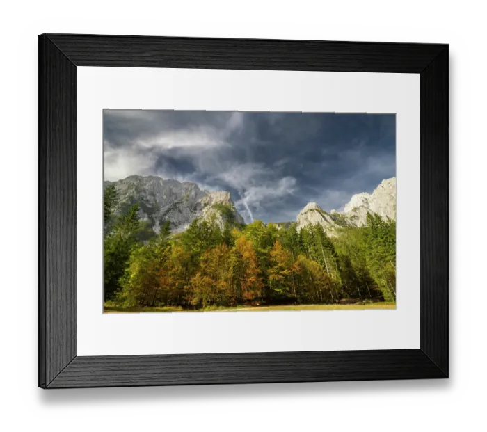Framed Print : Slovenia, Triglav National Park. Landscape with Julian Alps in autumn. ©Cathy & Gordon Illg  /  Jaynes Gallery  /  DanitaDelimont.com