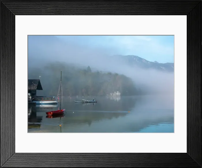 Framed Print : Slovenia, Lake Bohinj. Lake boats on foggy morning. ©Cathy & Gordon Illg / Jaynes Gallery / DanitaDelimont.com Framed Print : Slovenia, Lake Bohinj. Lake boats on foggy morning. ©Cathy & Gordon Illg / Jaynes Gallery / DanitaDelimont.com