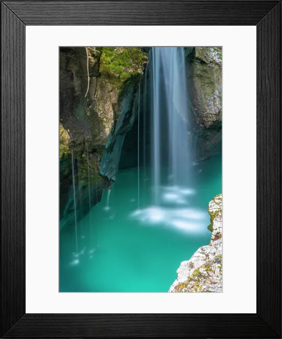 Framed Print : Slovenia, Triglav National Park, Soca River. Scenic with river waterfall in rocky gorge. ©Cathy & Gordon Illg  /  Jaynes Gallery  /  DanitaDelimont.com