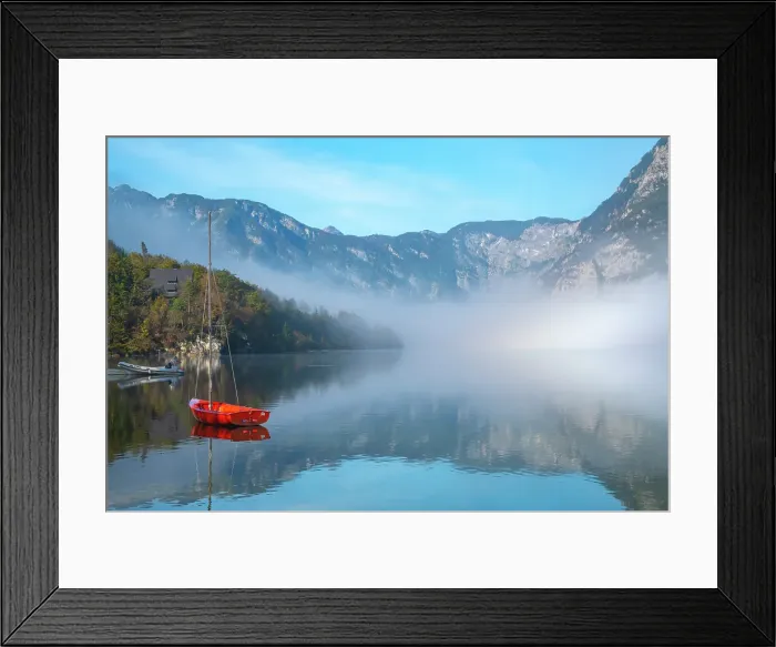 Framed Print : Slovenia, Lake Bohinj. Lake boats on foggy morning. ©Cathy & Gordon Illg / Jaynes Gallery / DanitaDelimont.com Framed Print : Slovenia, Lake Bohinj. Lake boats on foggy morning. ©Cathy & Gordon Illg / Jaynes Gallery / DanitaDelimont.com