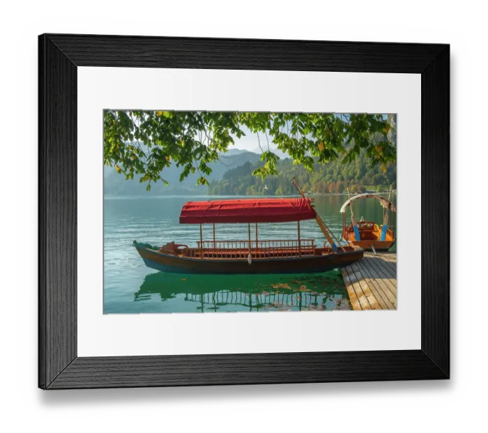 Framed Print : Slovenia, Bled, Lake Bled. Close-up of traditional wooden flat-bottom boats. ©Cathy & Gordon Illg / Jaynes Gallery / DanitaDelimont.com Framed Print : Slovenia, Bled, Lake Bled. Close-up of traditional wooden flat-bottom boats. ©Cathy & Gordon Illg / Jaynes Gallery / DanitaDelimont.com