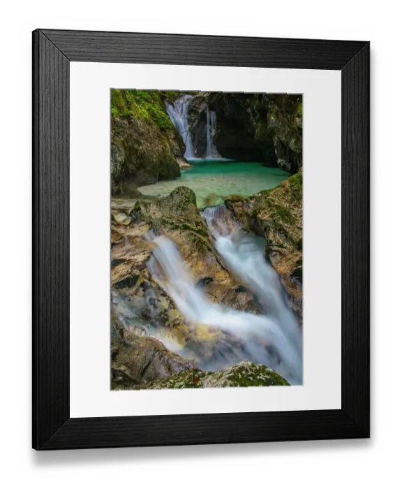 Framed Print : Slovenia, Triglav National Park. Soca River waterfall and rapids. ©Cathy & Gordon Illg  /  Jaynes Gallery  /  DanitaDelimont.com