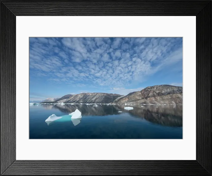 Framed Print : West Greenland, Baffin Bay, Scenic Uummannaq Fjord. Second largest fjord system in Greenland