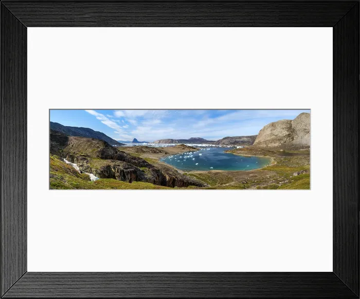 Framed Print : Drygalski Peninsula, with icebergs in the Uummannaq Fjord System, northwest Greenland, Kingdom of Denmark Framed Print : Drygalski Peninsula, with icebergs in the Uummannaq Fjord System, northwest Greenland, Kingdom of Denmark