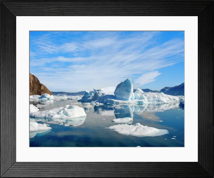 Framed Print : Icebergs in the Uummannaq Fjord System, northwest Greenland, Kingdom of Denmark Framed Print : Icebergs in the Uummannaq Fjord System, northwest Greenland, Kingdom of Denmark