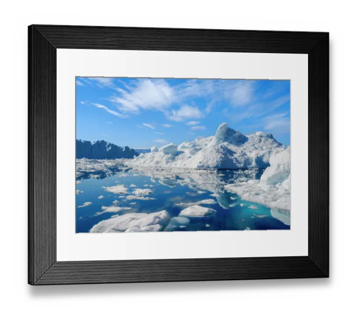 Framed Print : Icebergs in the Uummannaq Fjord System, northwest Greenland, Kingdom of Denmark Framed Print : Icebergs in the Uummannaq Fjord System, northwest Greenland, Kingdom of Denmark
