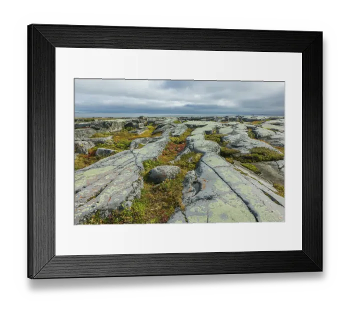 Framed Print : Glacier rock formations of the arctic tundra at Hudson Bay