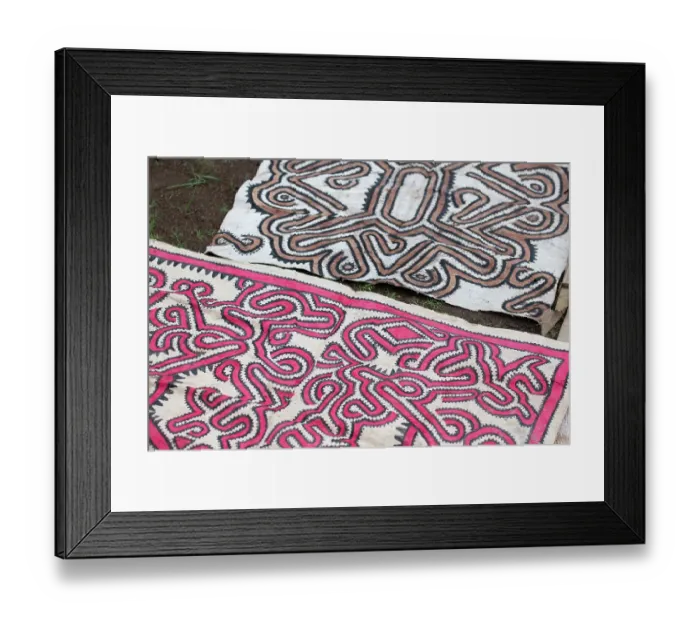 Framed Print : Papua New Guinea, Oro Province, Tufi Island, Baga Village. Traditional tapa cloth