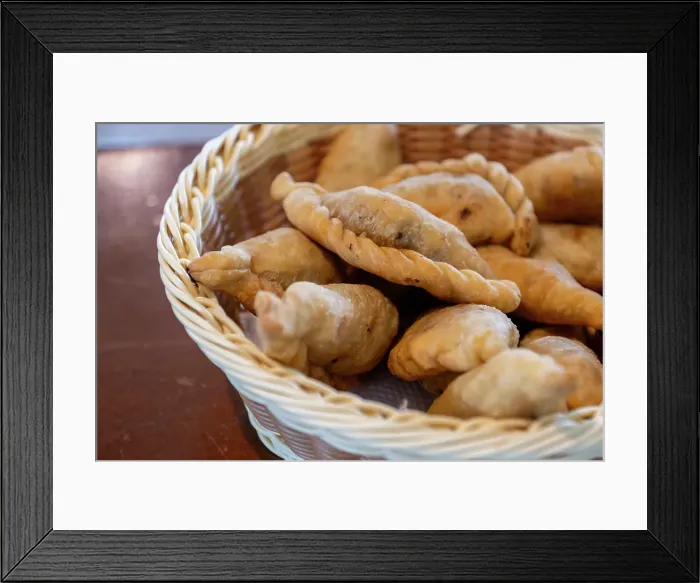 Framed Print : Argentina, Buenos Aires. Traditional savory meat empanadas