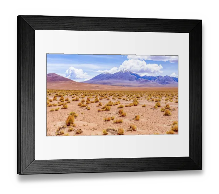 Framed Print : Altiplano, Bolivia. Landscape view of snow-capped mountains in the Cordillera Occidental of the Andean Mountain Range bordering Chile Framed Print : Altiplano, Bolivia. Landscape view of snow-capped mountains in the Cordillera Occidental of the Andean Mountain Range bordering Chile